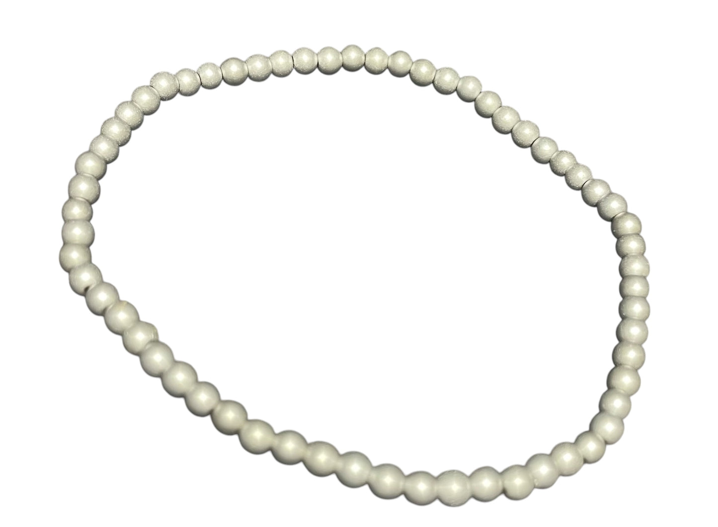 Dainty Silver Hematite Beaded Stretch Bracelet