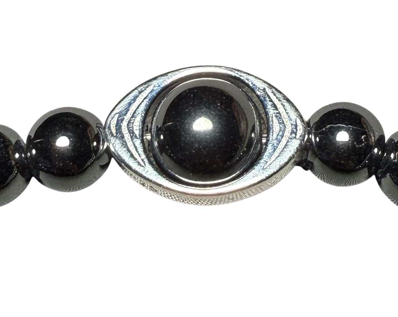 Hematite gemstone Evil Eye Bracelet