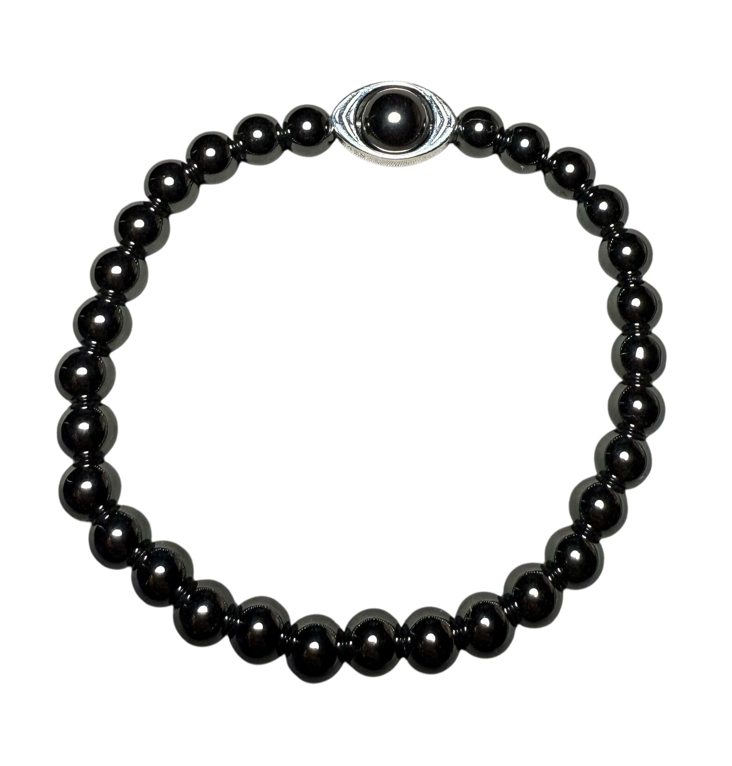 Hematite gemstone Evil Eye Bracelet