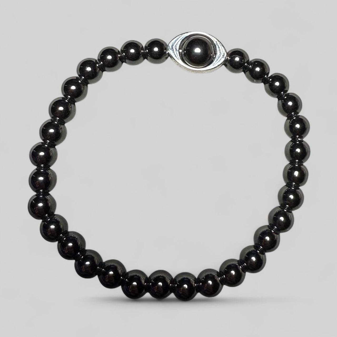 Hematite gemstone Evil Eye Bracelet