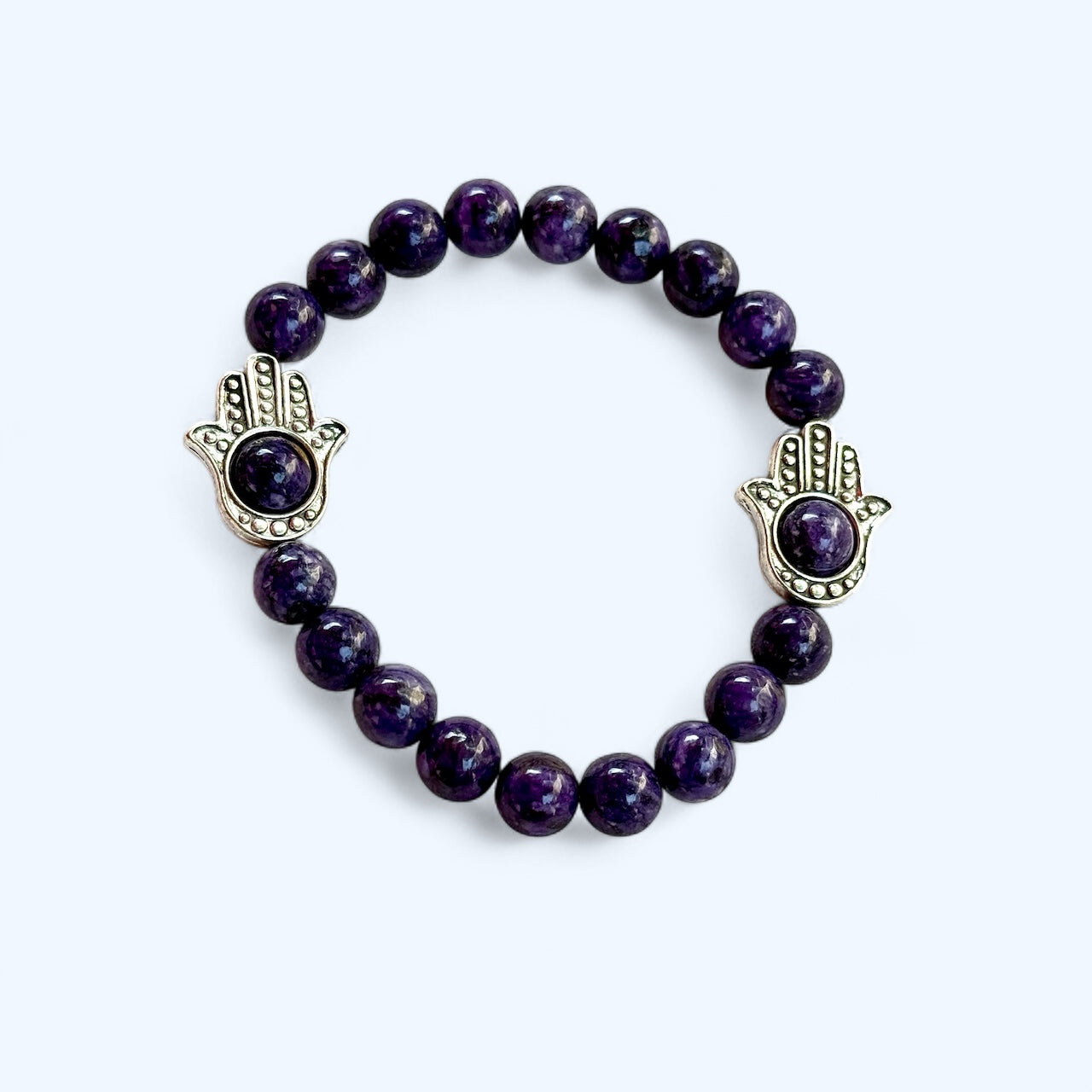 Charoite and Hamsa Bracelet