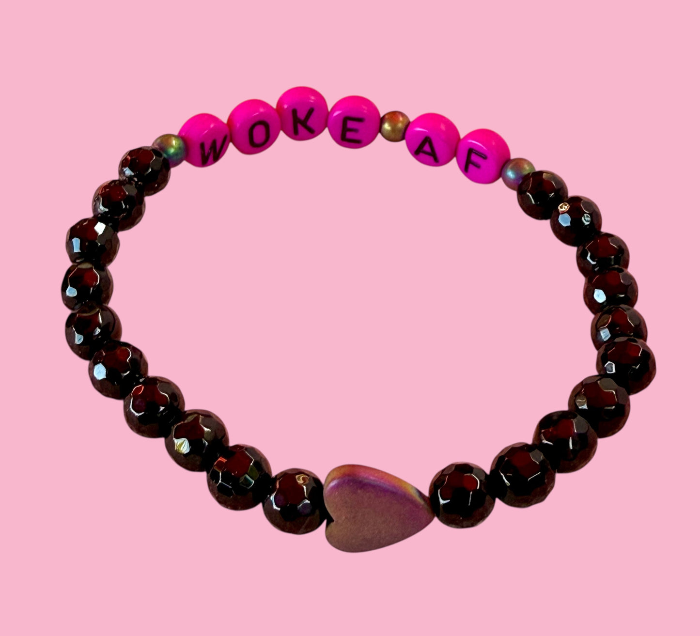 Woke AF Beaded Gemstone Bracelet