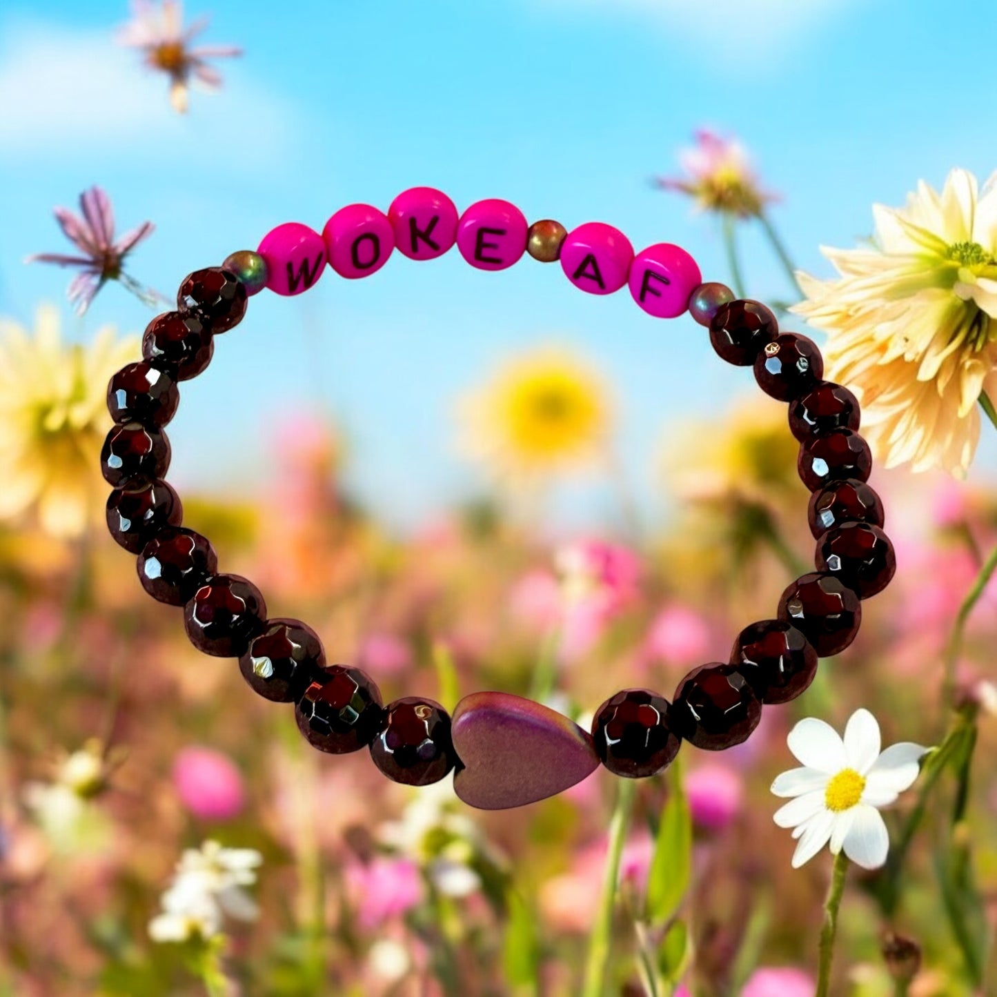 Woke AF Beaded Gemstone Bracelet