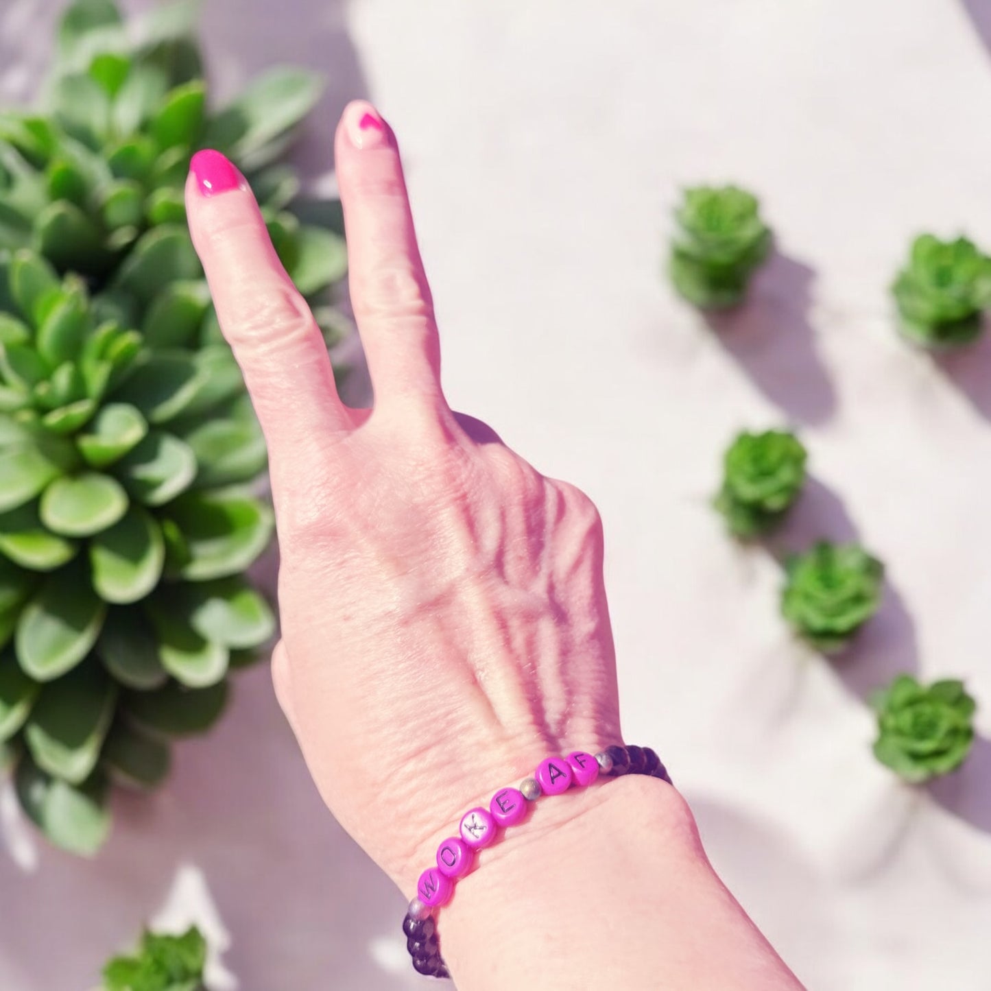 Woke AF Beaded Gemstone Bracelet
