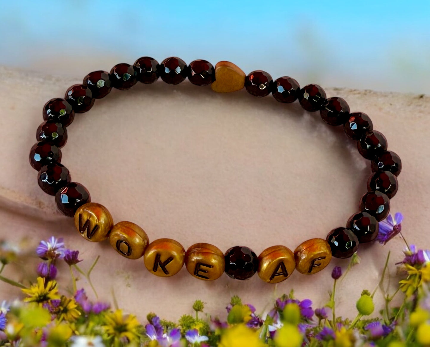 Woke AF Beaded Gemstone Bracelet