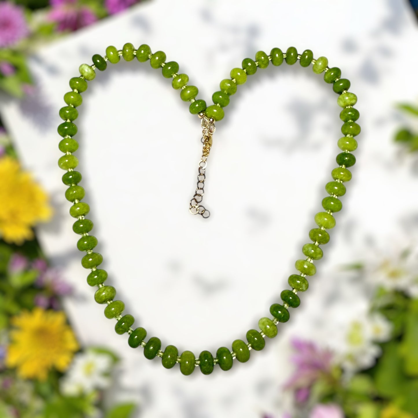 Peridot and Jade Necklace
