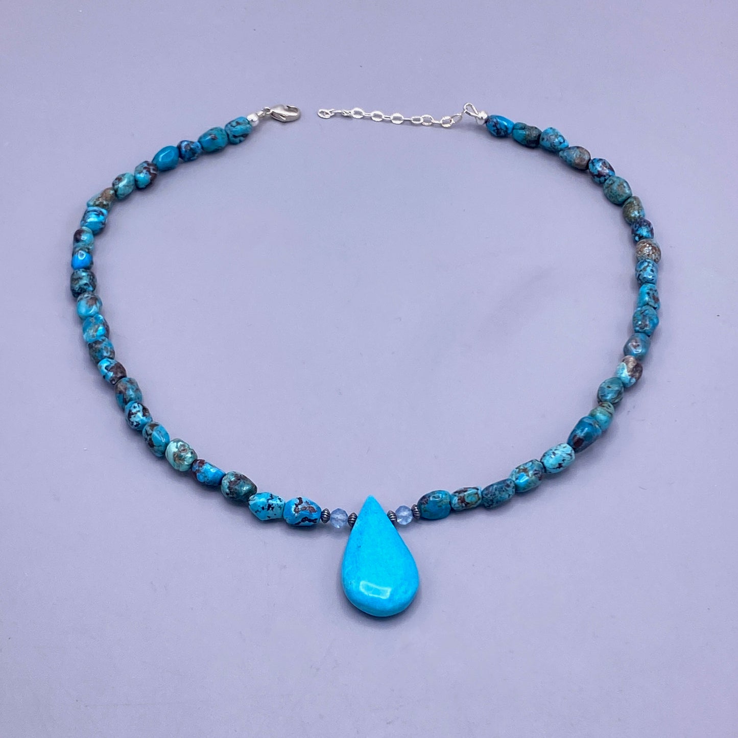 Turquoise and Blue Topaz gemstone Necklace