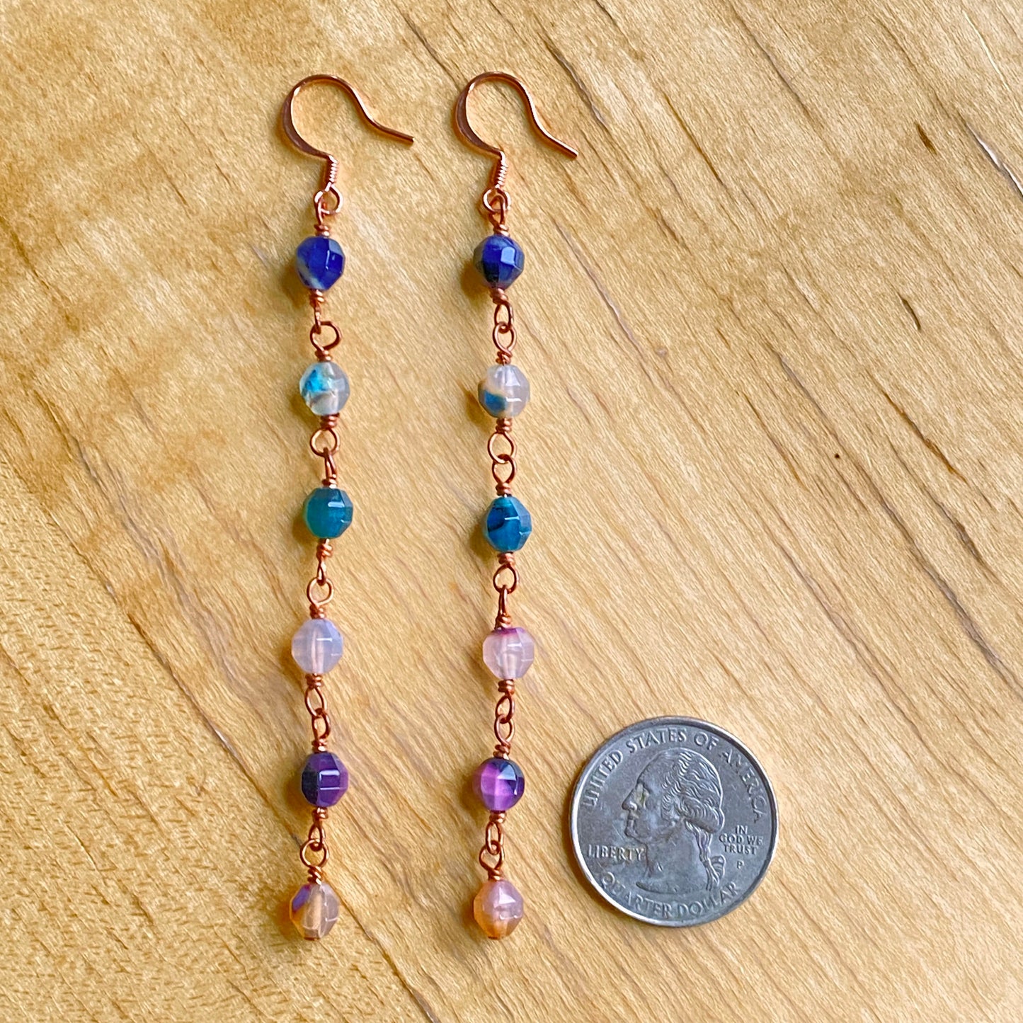 Rainbow Agate Dangle Earrings