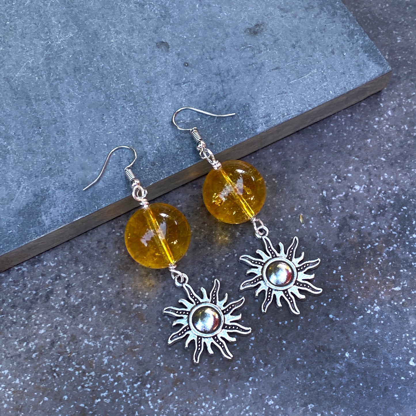 Citrine and Sun Earrings
