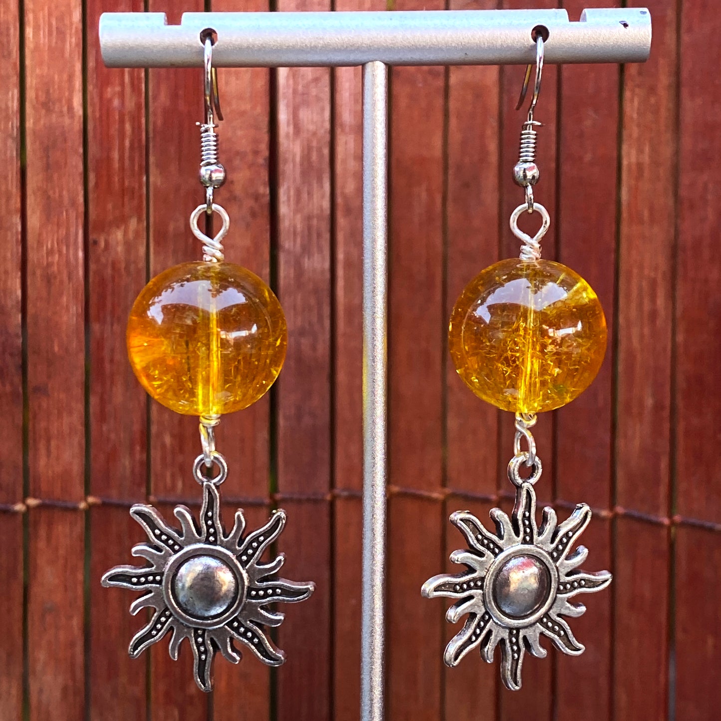 Citrine and Sun Earrings