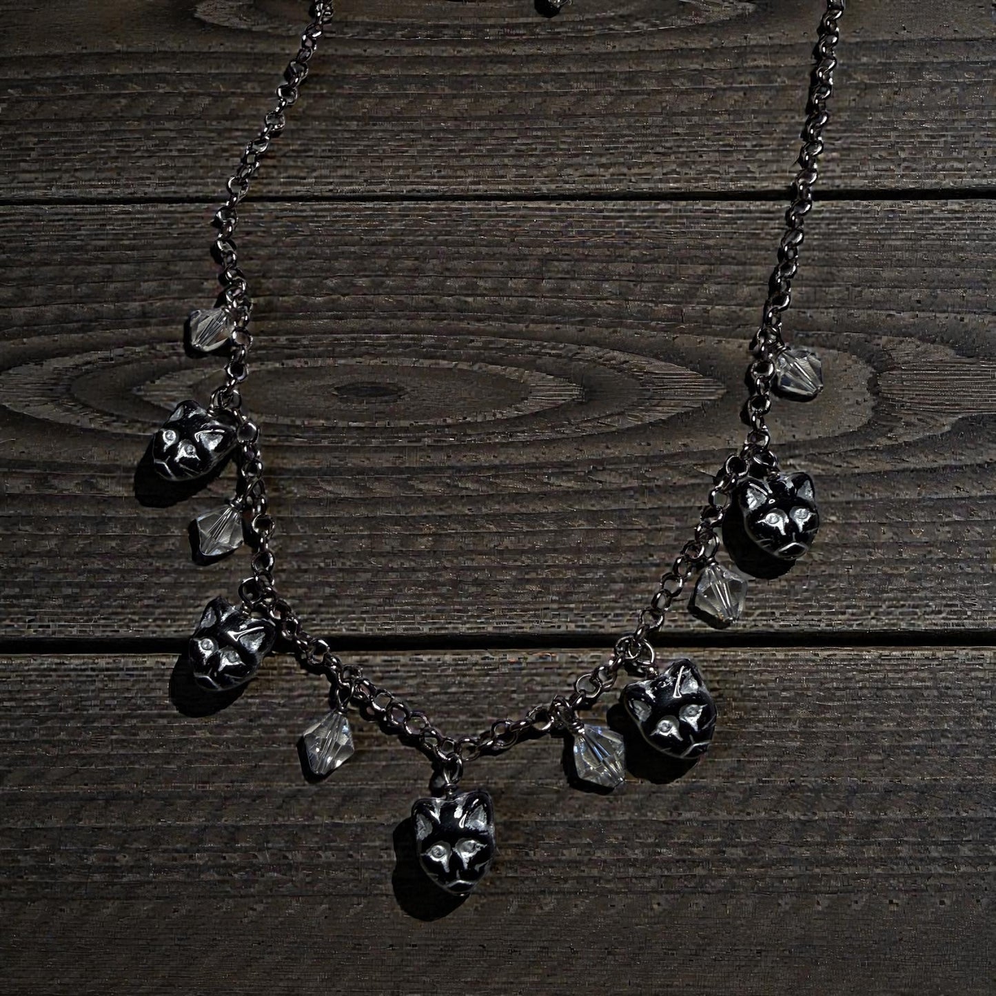 Glass beaded Kitty Cat Necklace