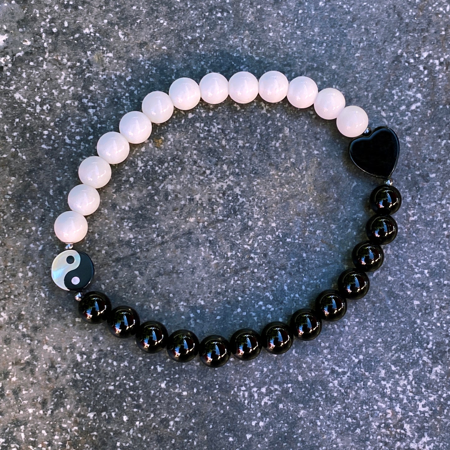 Yin Yang gemstone crystal bracelet
