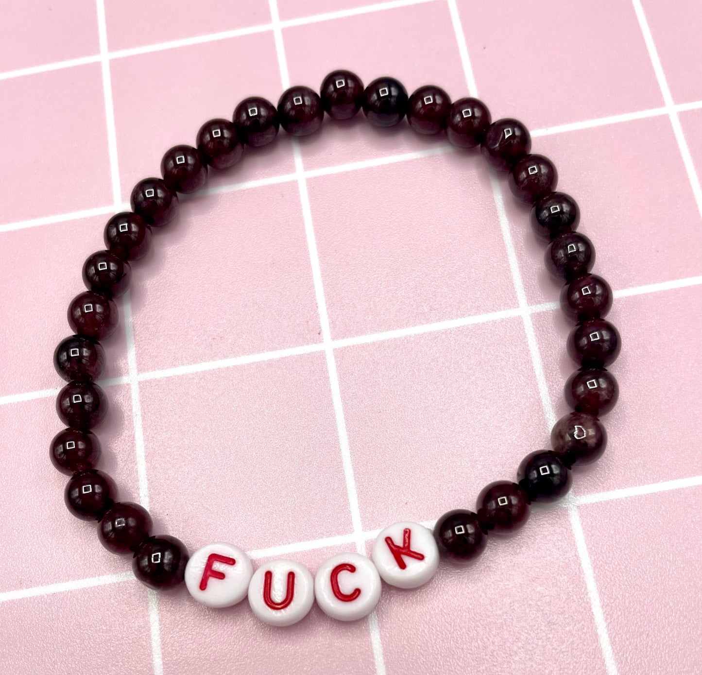 Gemstone "FUCK" stretch Bracelet