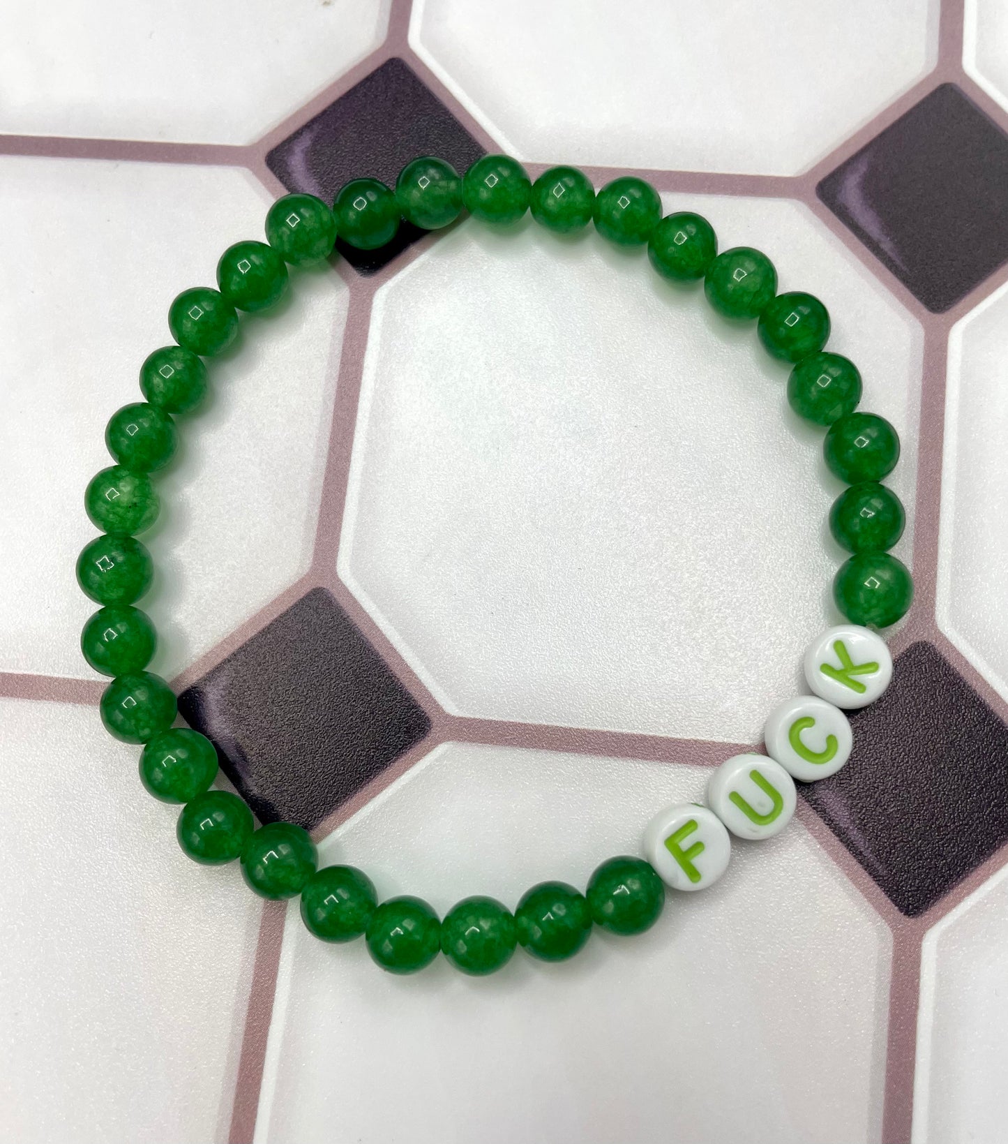 Gemstone "FUCK" stretch Bracelet