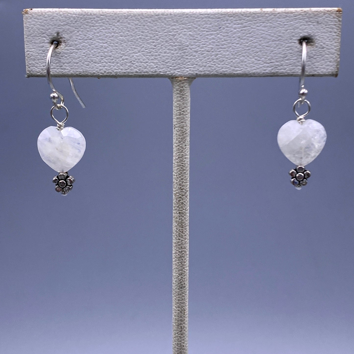 Moonstone Heart and Flower Earrings