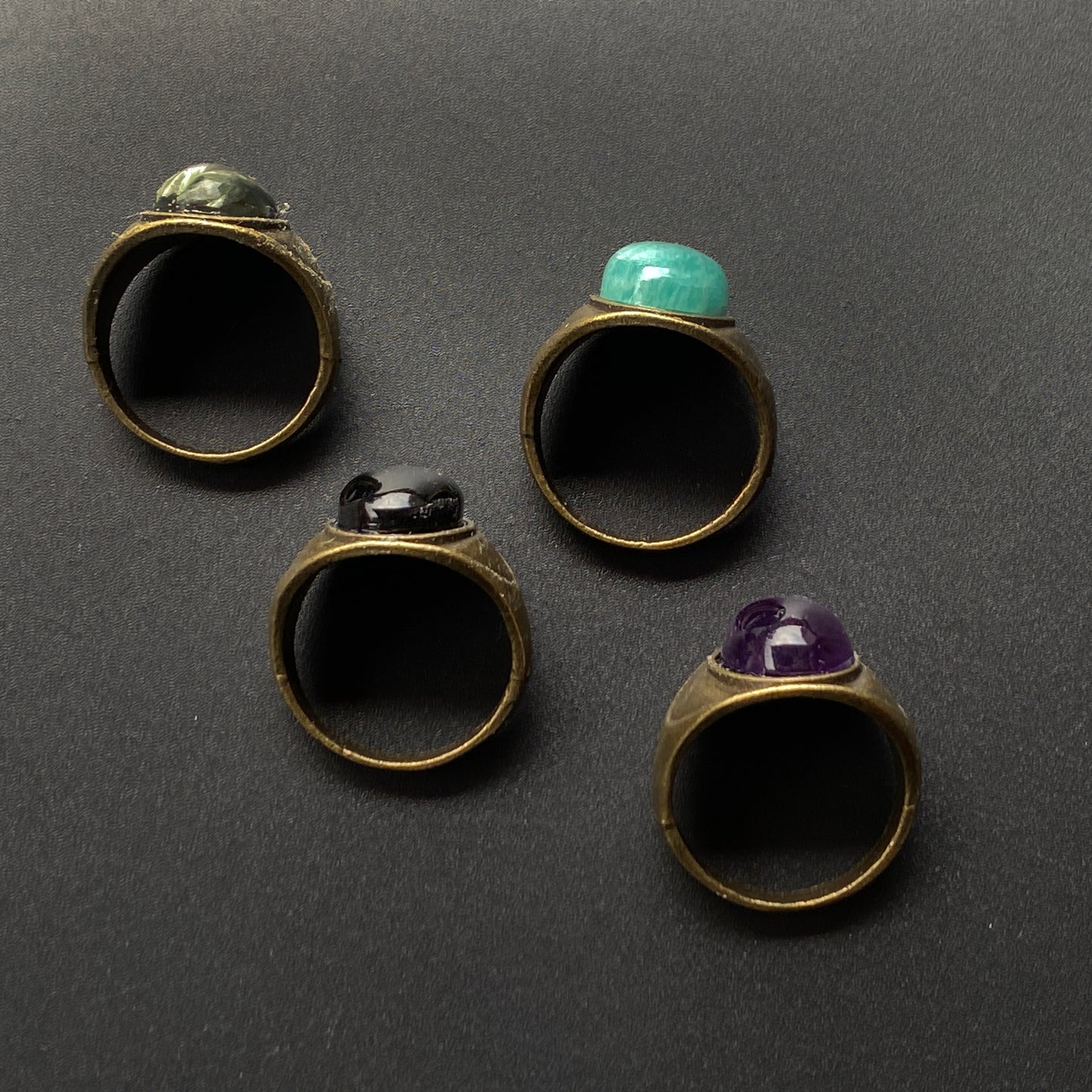 Gemstone Brass Rings