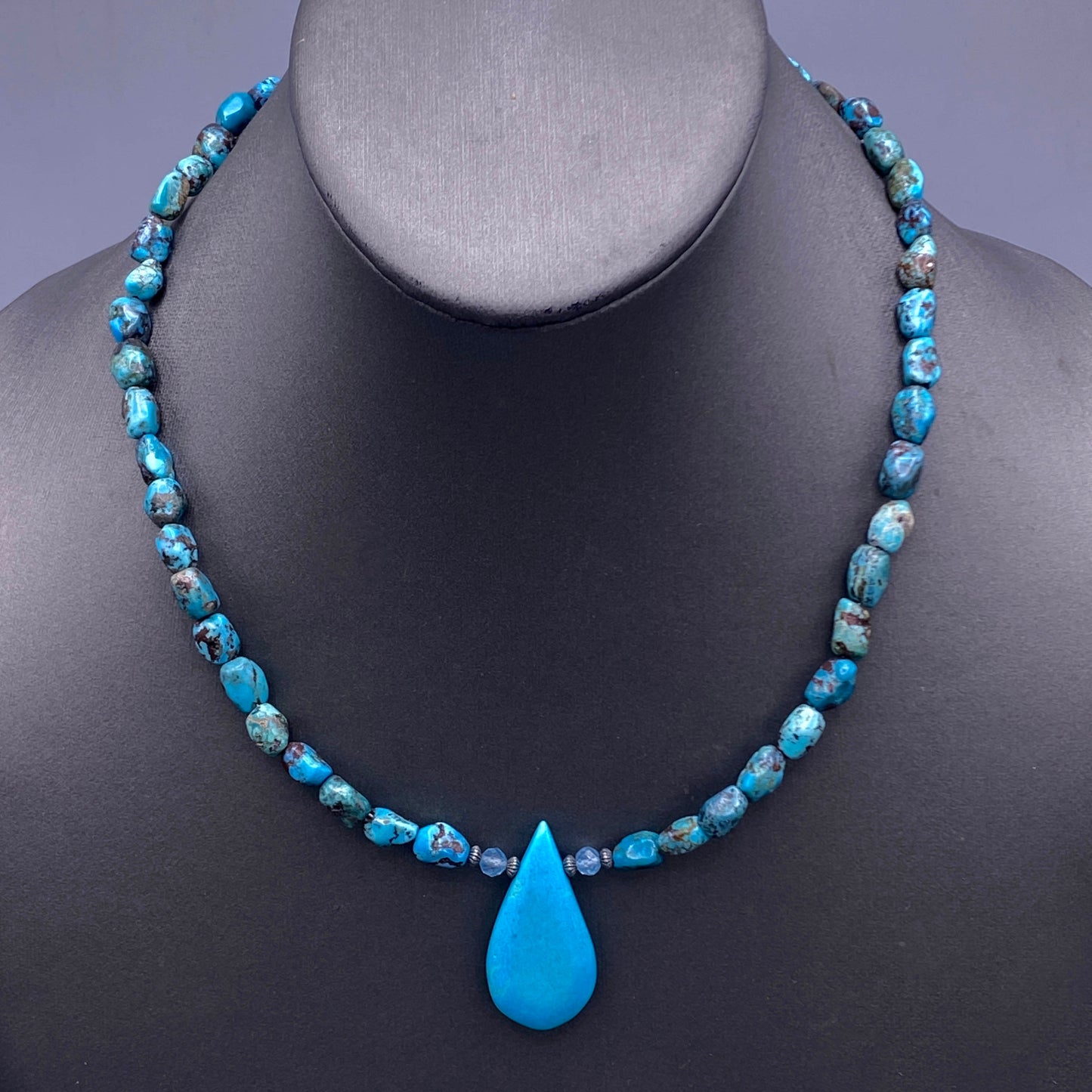Turquoise and Blue Topaz gemstone Necklace