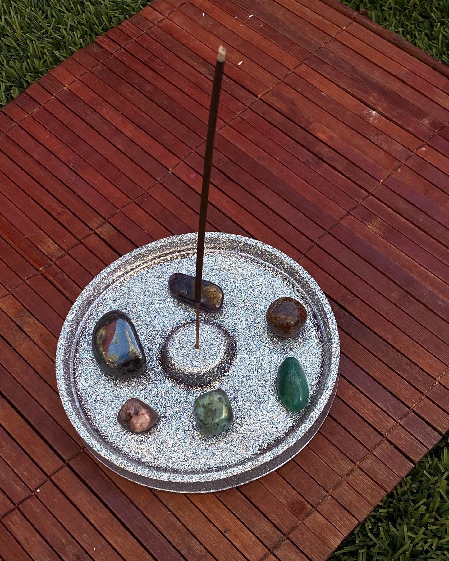 Gemstone Hand poured resin Incense Holder
