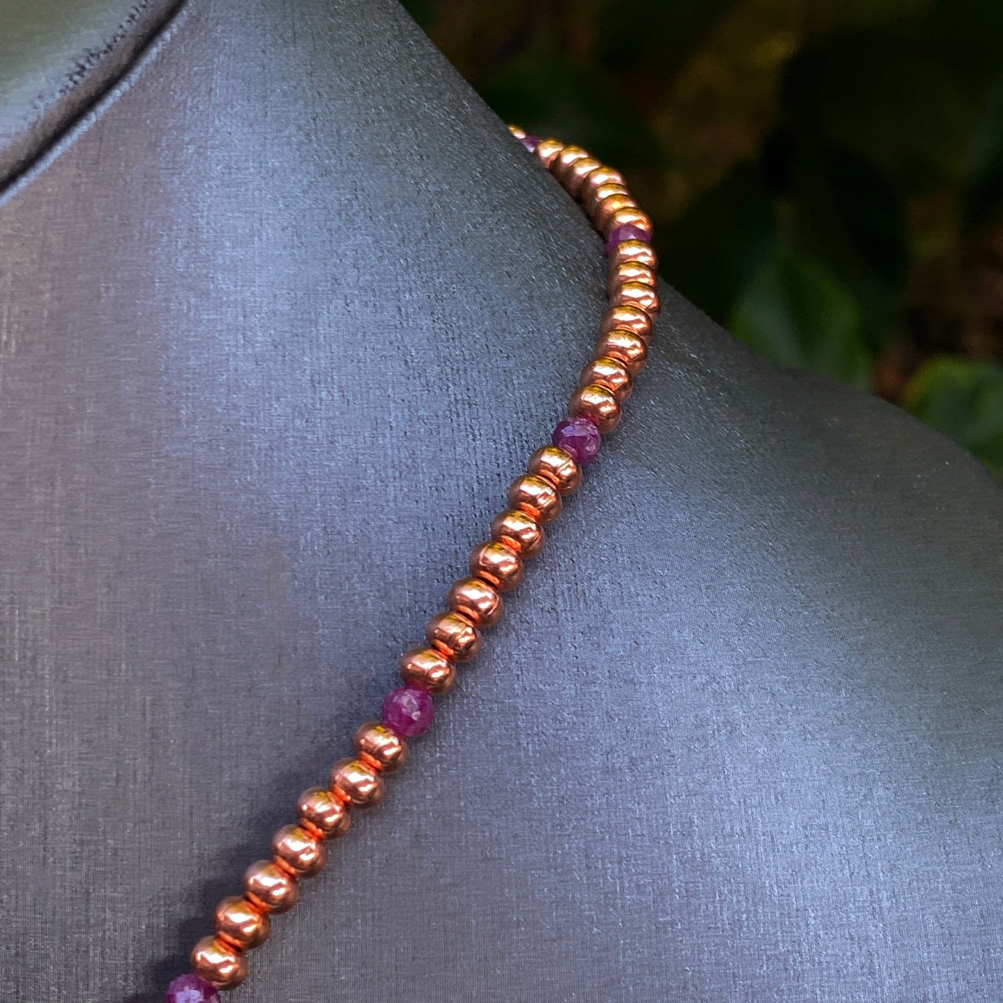 Ruby gemstone and Copper choker Necklace