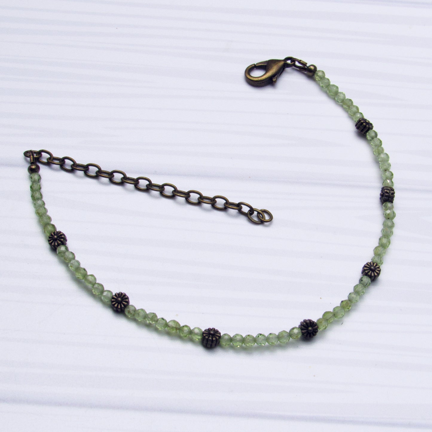 Peridot Beaded anklet