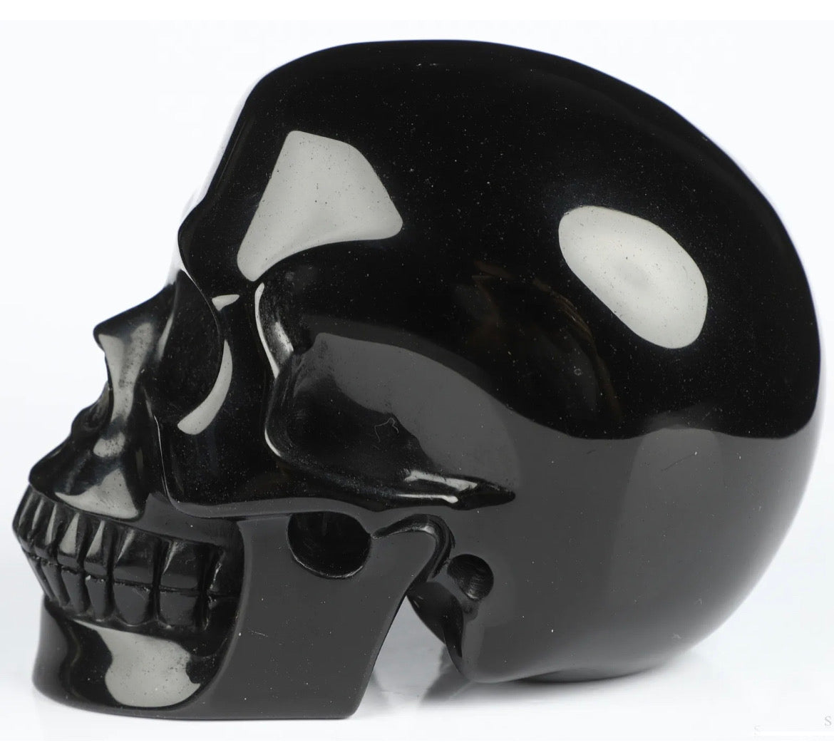 Black Obsidian Skull