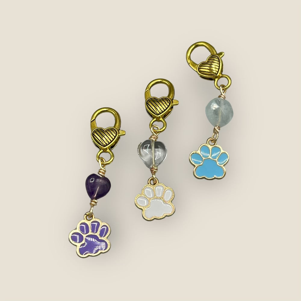 Gemstone Pet collar Charms with dog paw