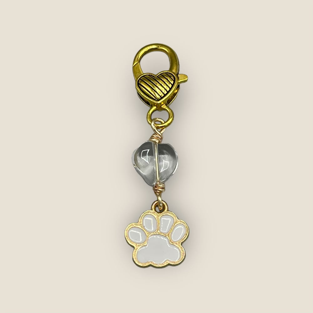 Gemstone Pet collar Charms with dog paw