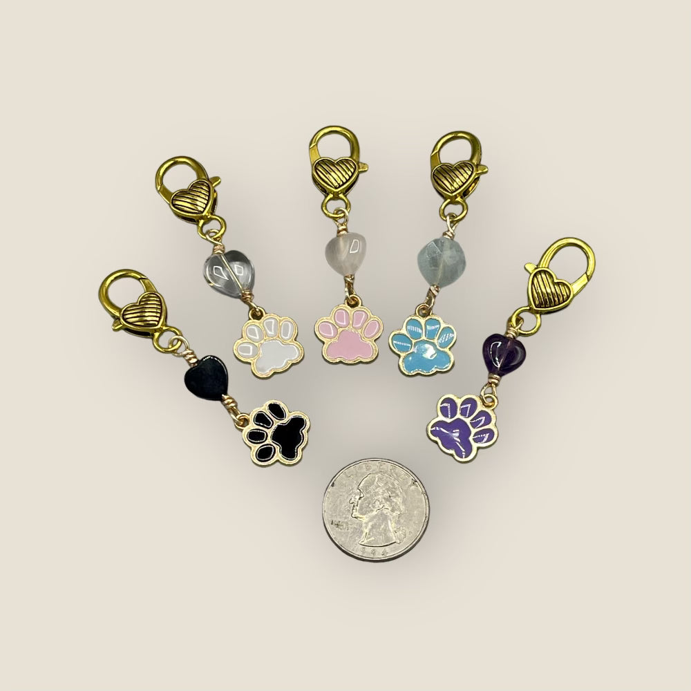 Gemstone Pet collar Charms with dog paw