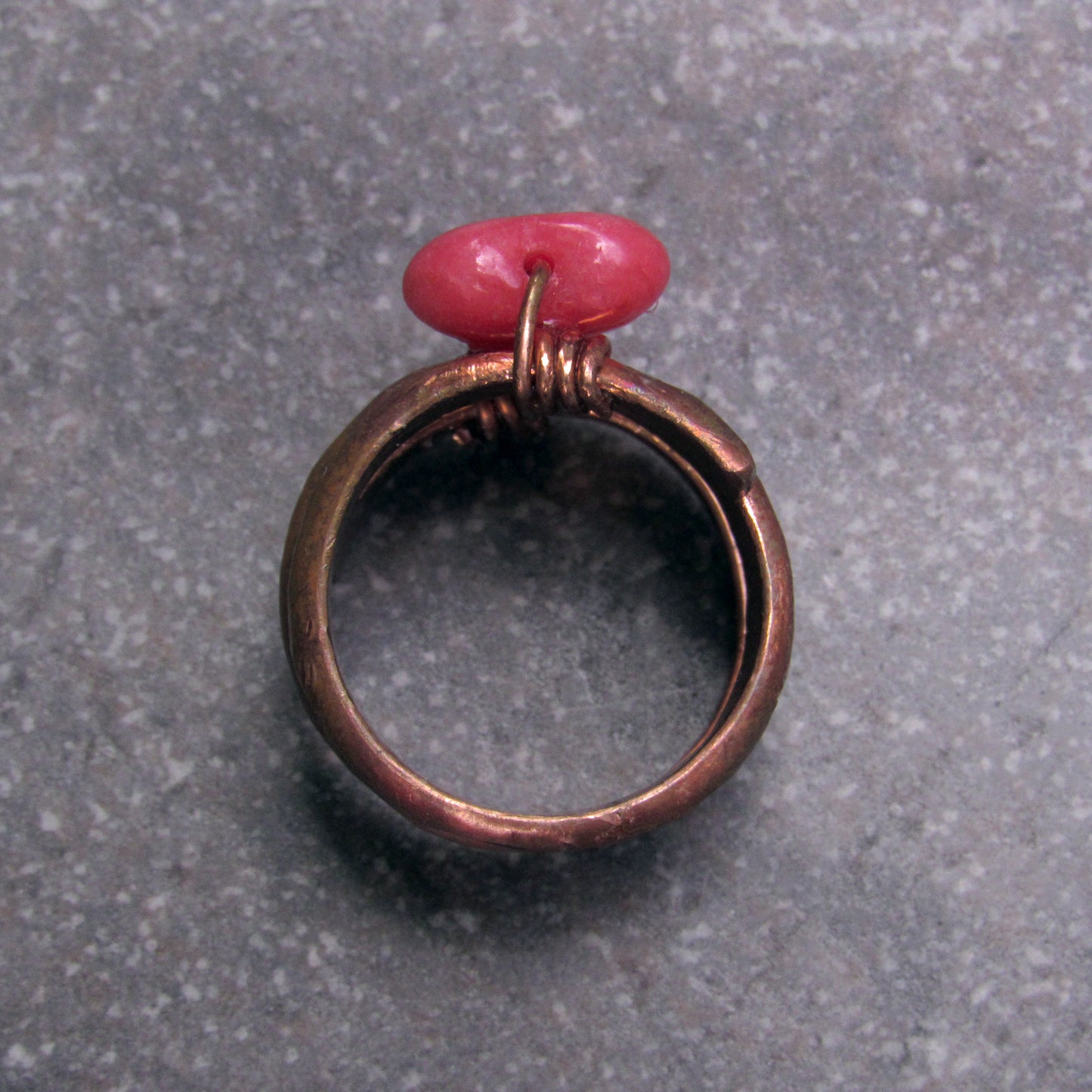 Rhodochrosite Copper ring