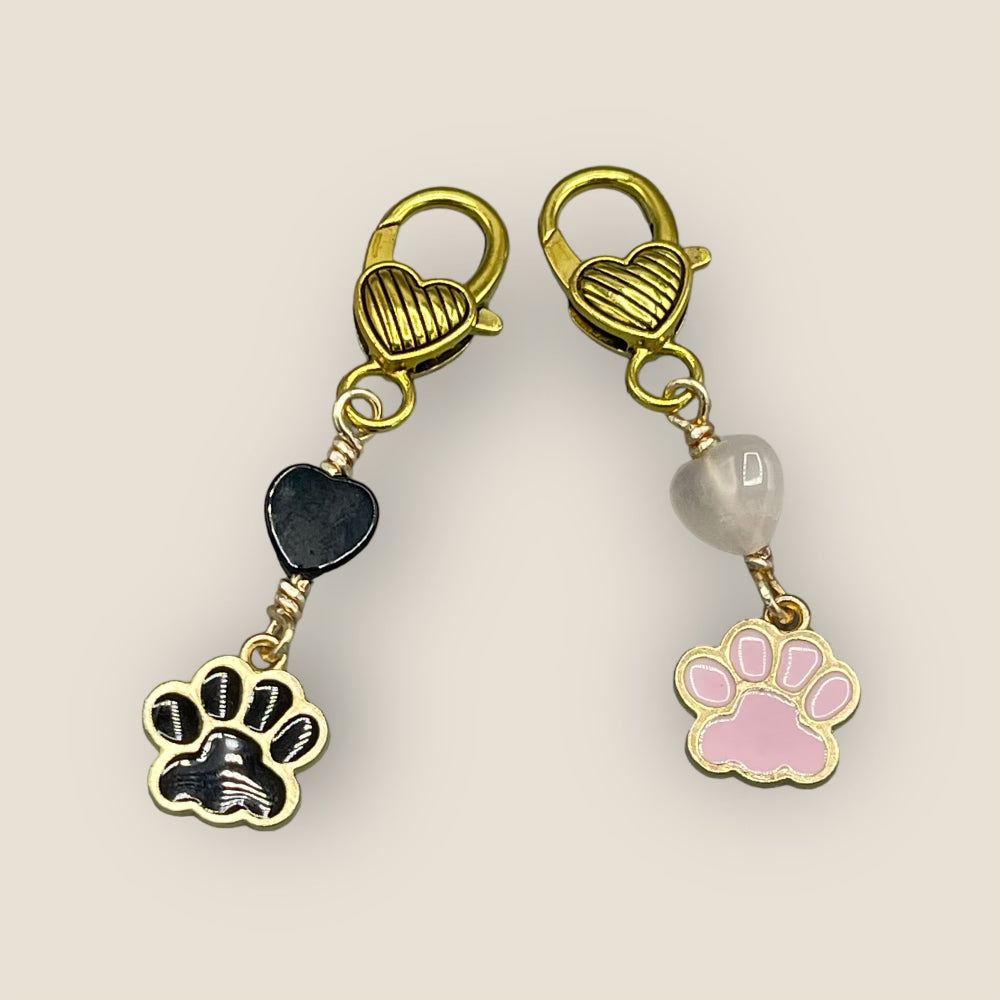 Gemstone Pet collar Charms with dog paw