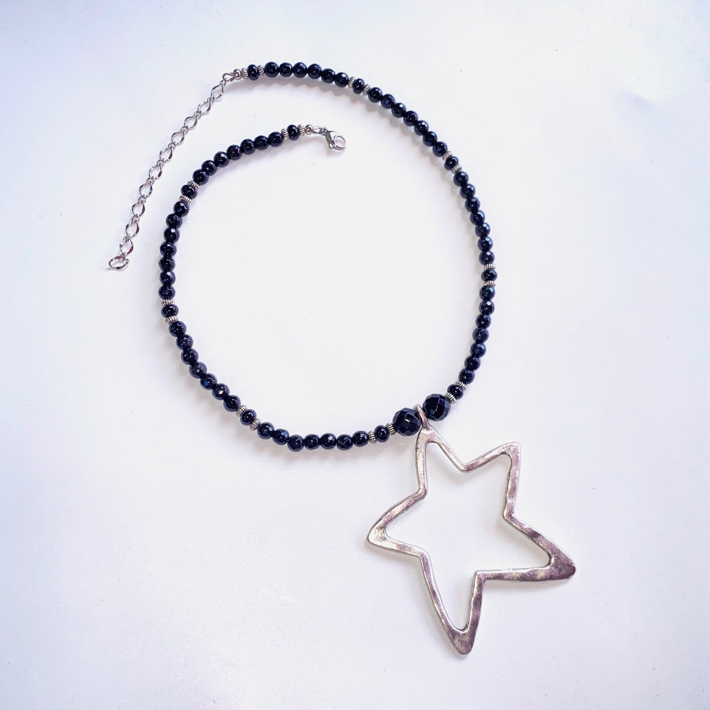 Onyx and Star Necklace