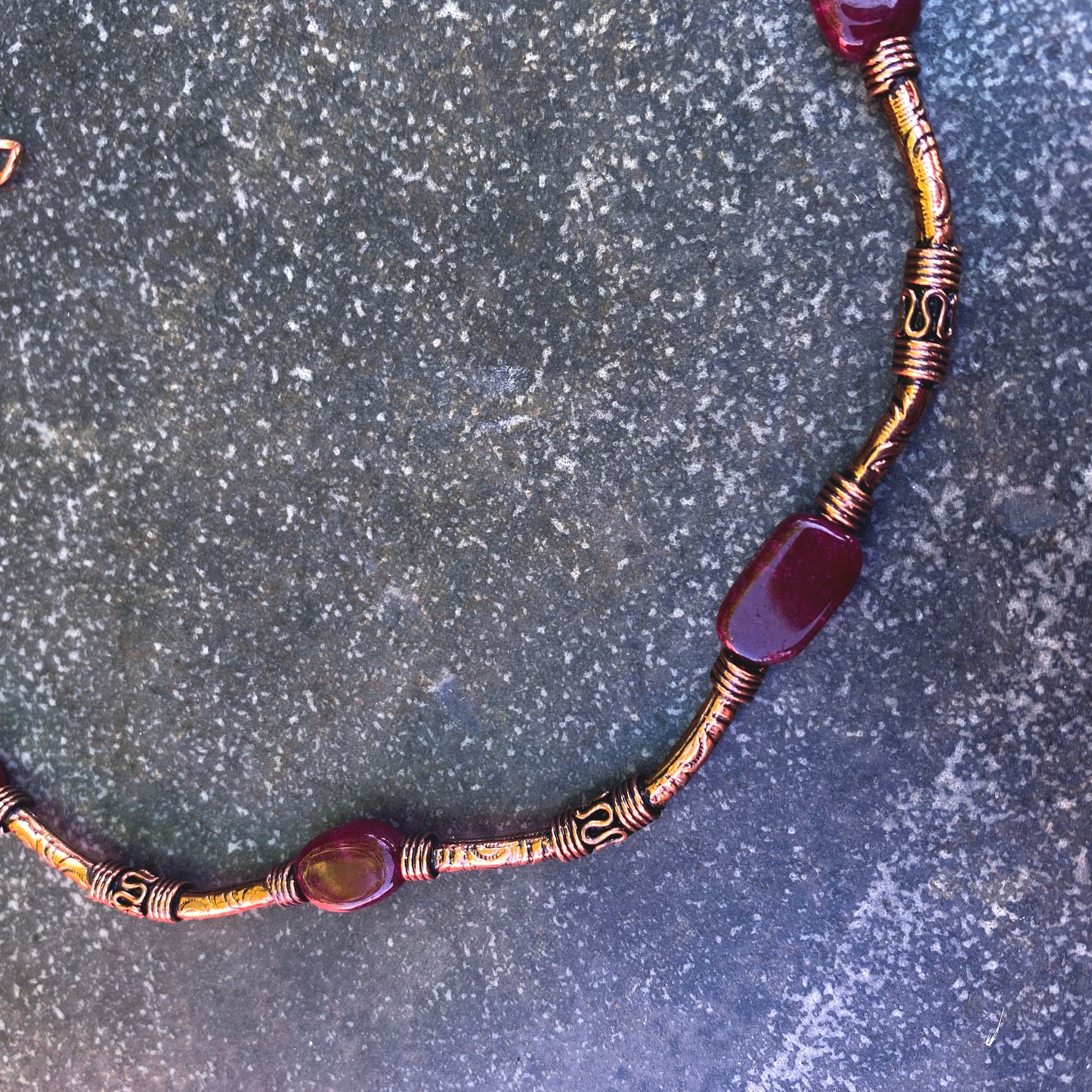Ruby gemstone and Copper Necklace