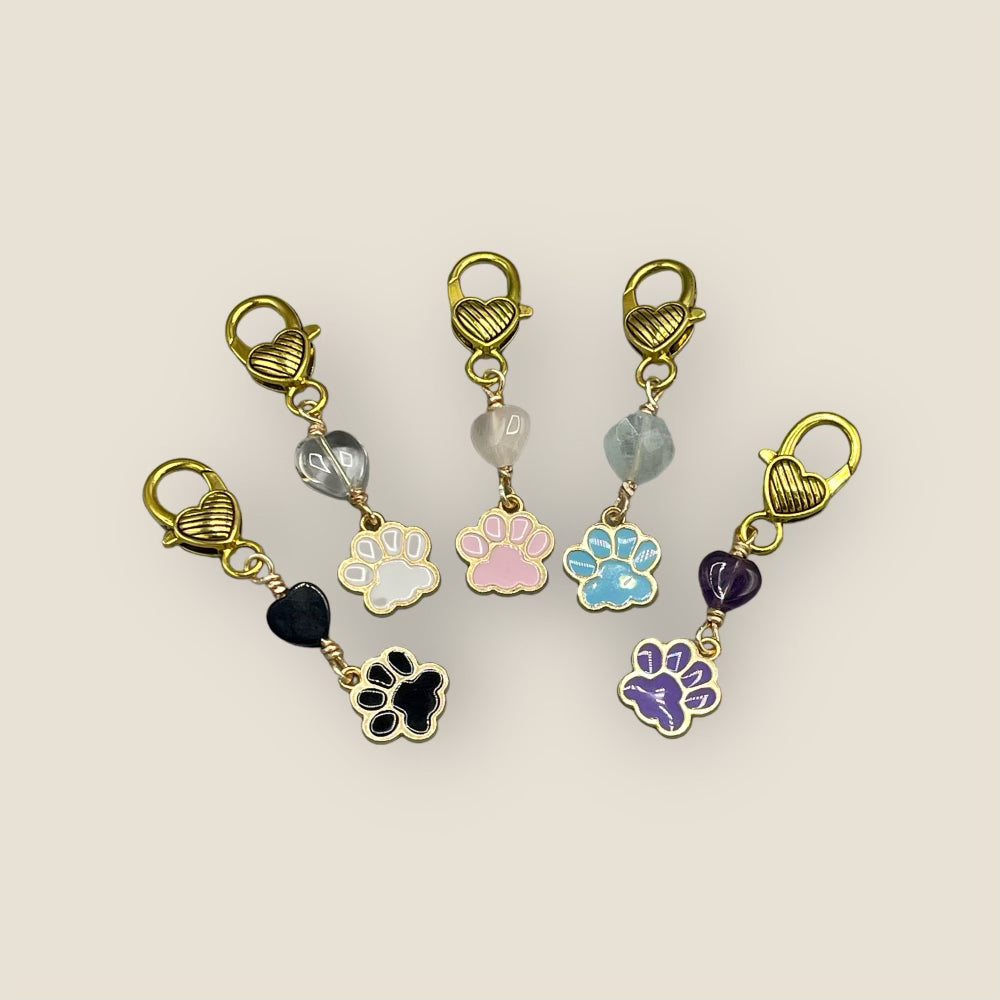Gemstone Pet collar Charms with dog paw