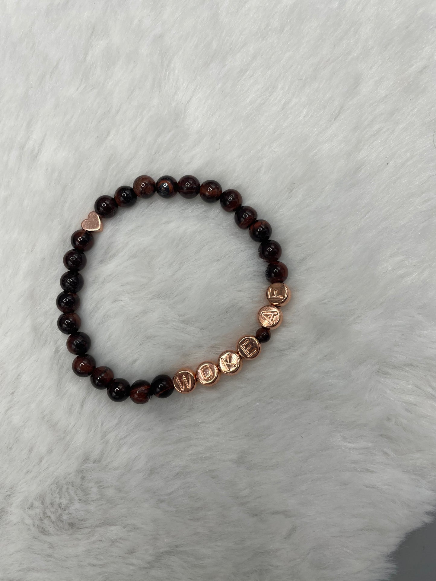 Woke AF and Red Tiger’s Eye Bracelet