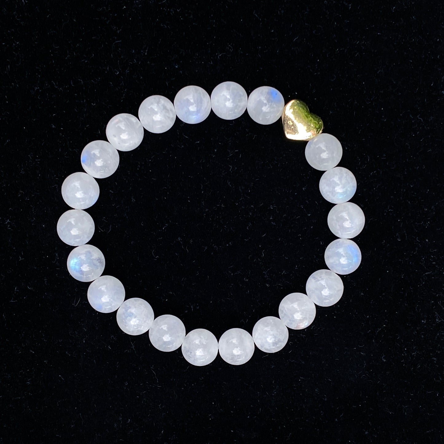 Moonstone and Heart Bracelet