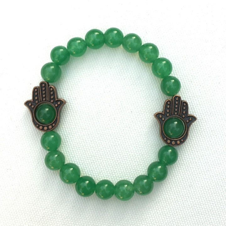 Women's Various Gemstone & Copper Hamsa Bracelet