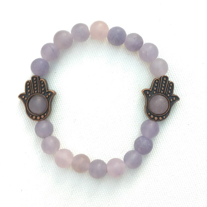 Women's Various Gemstone & Copper Hamsa Bracelet