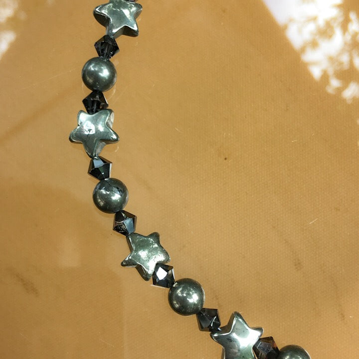 Woman's "Stars at Night" Beaded gemstone and crystal choker Necklace