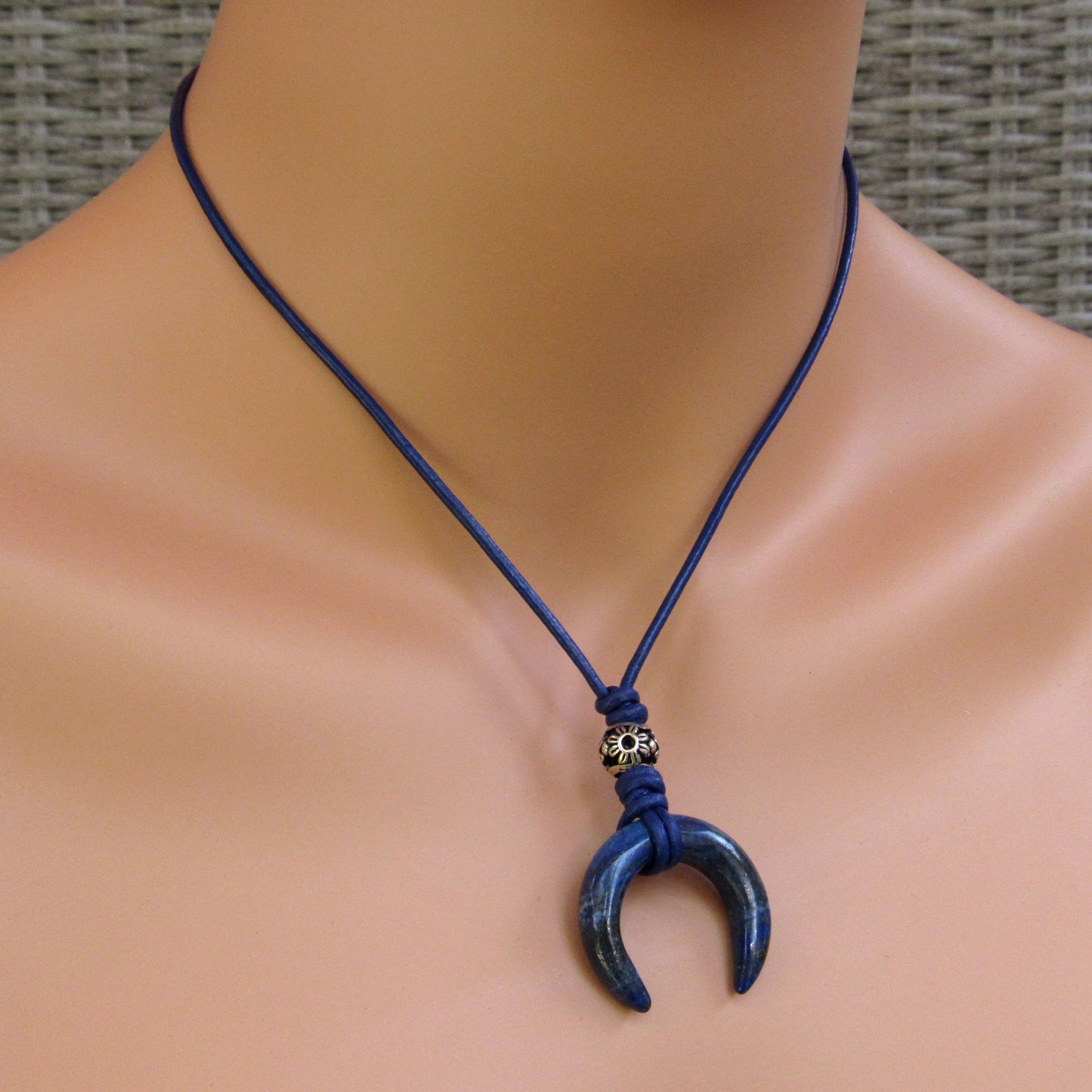 Women's Leather and Gemstone neckalces with silver accents and findings