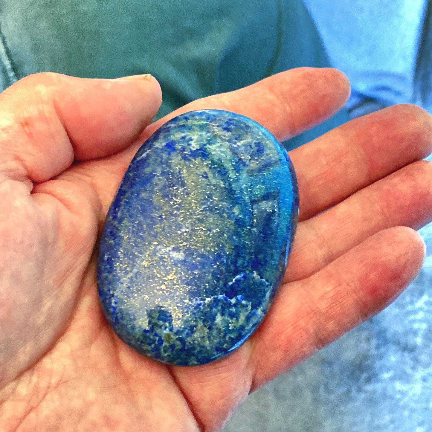 Lapis Lazuli gemstone Galaxy healing energy Palm Stones
