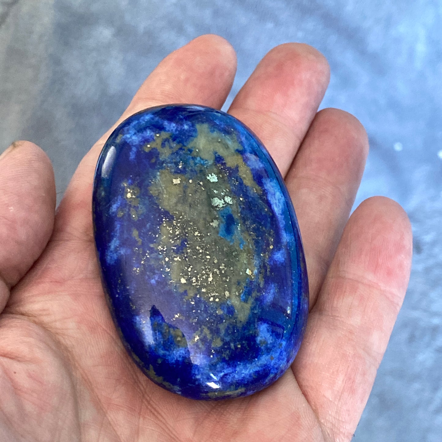 Lapis Lazuli gemstone Galaxy healing energy Palm Stones