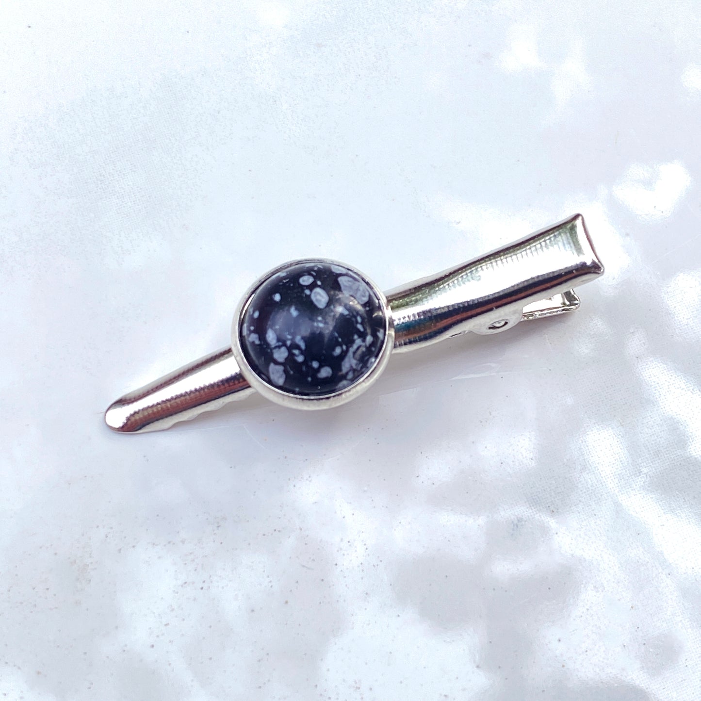 Genuine Gemstones on Metal Hairclips