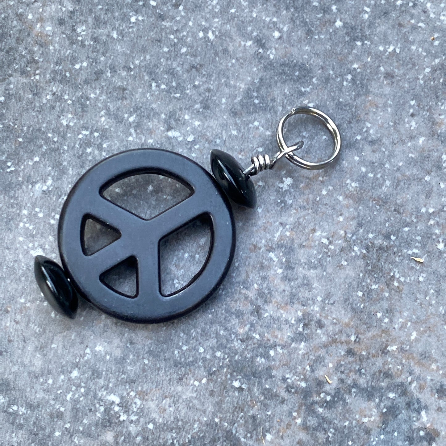 Pet Charm with Peace Signs & various Gemstone