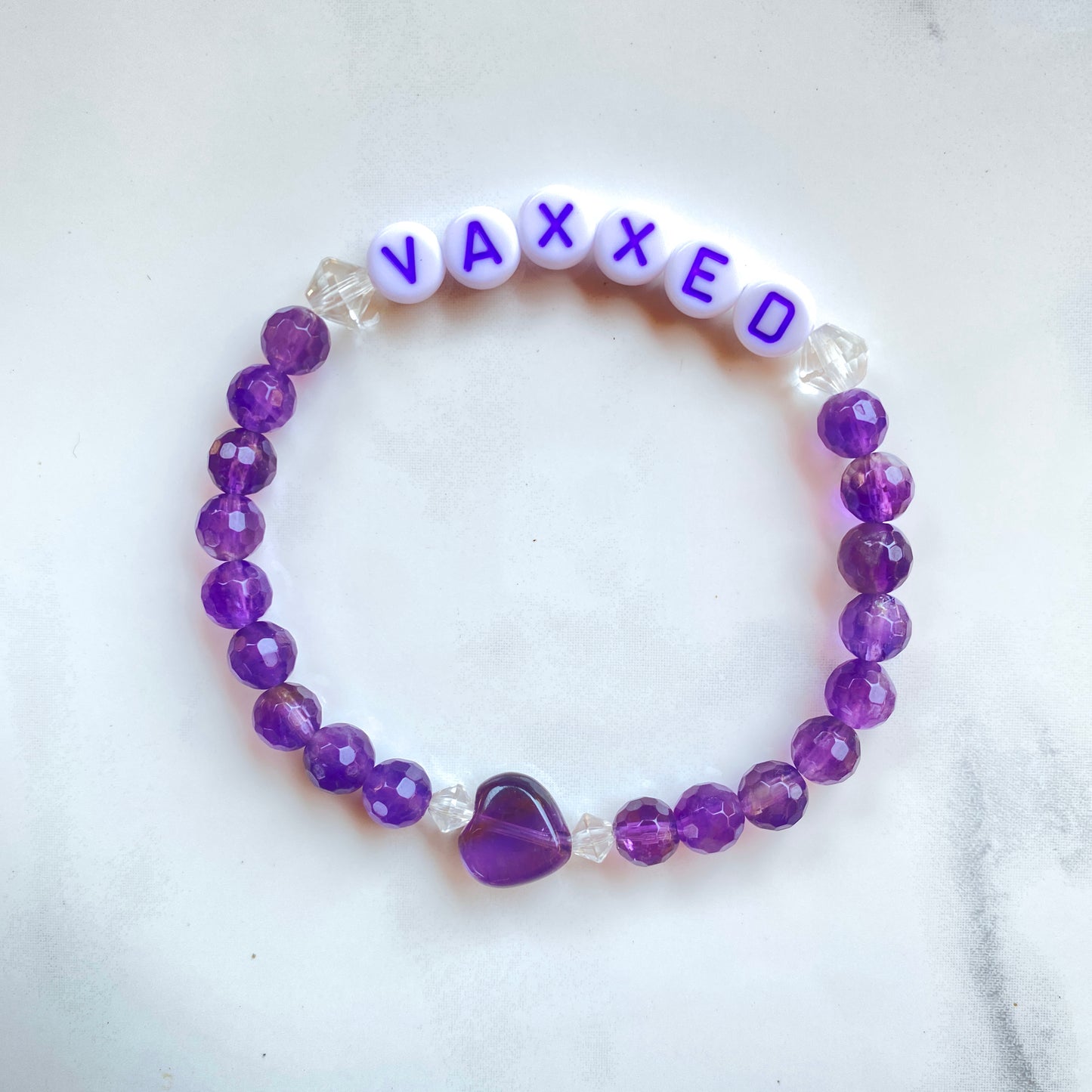 Purple ladies VAXXED gemstone bracelet
