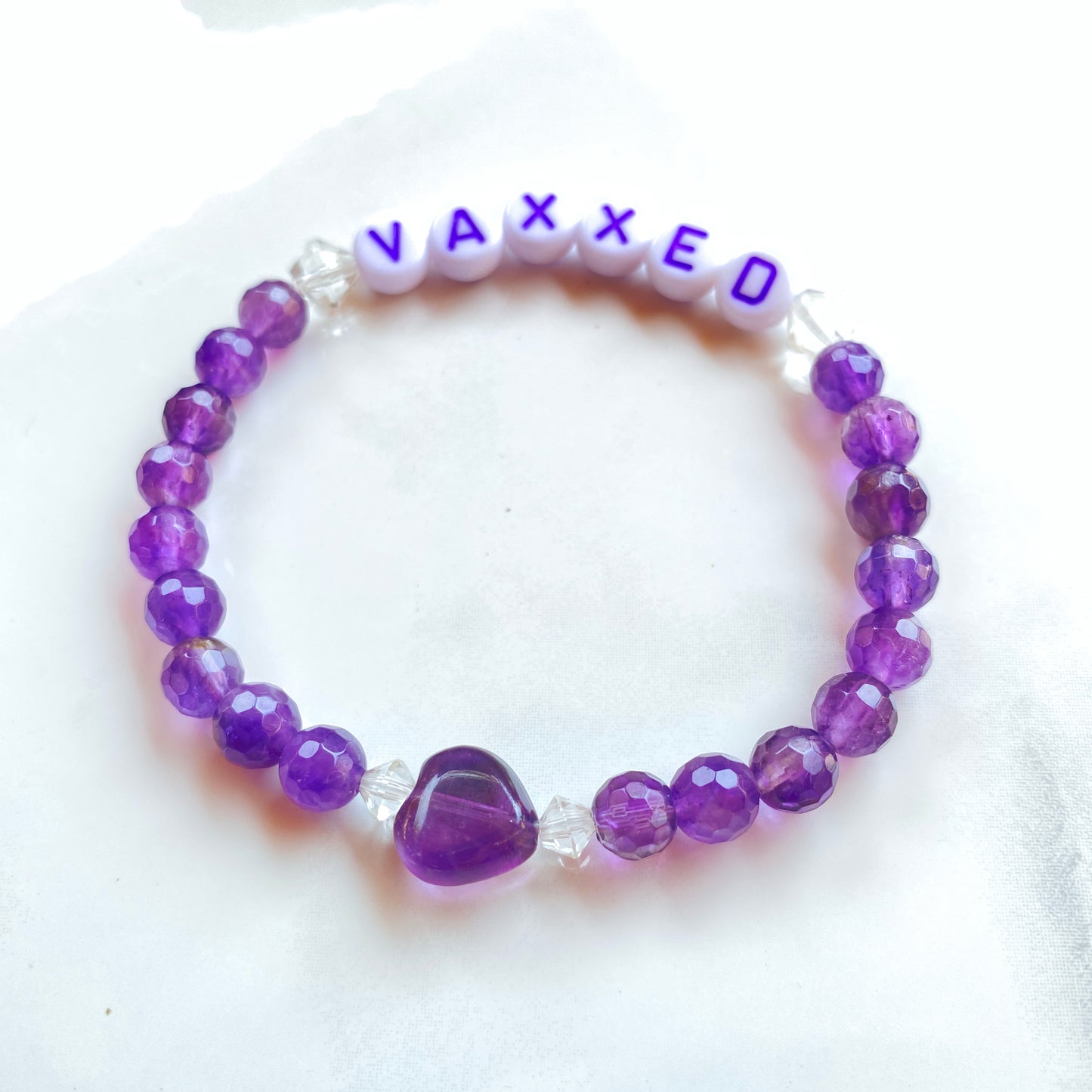 Purple ladies VAXXED gemstone bracelet
