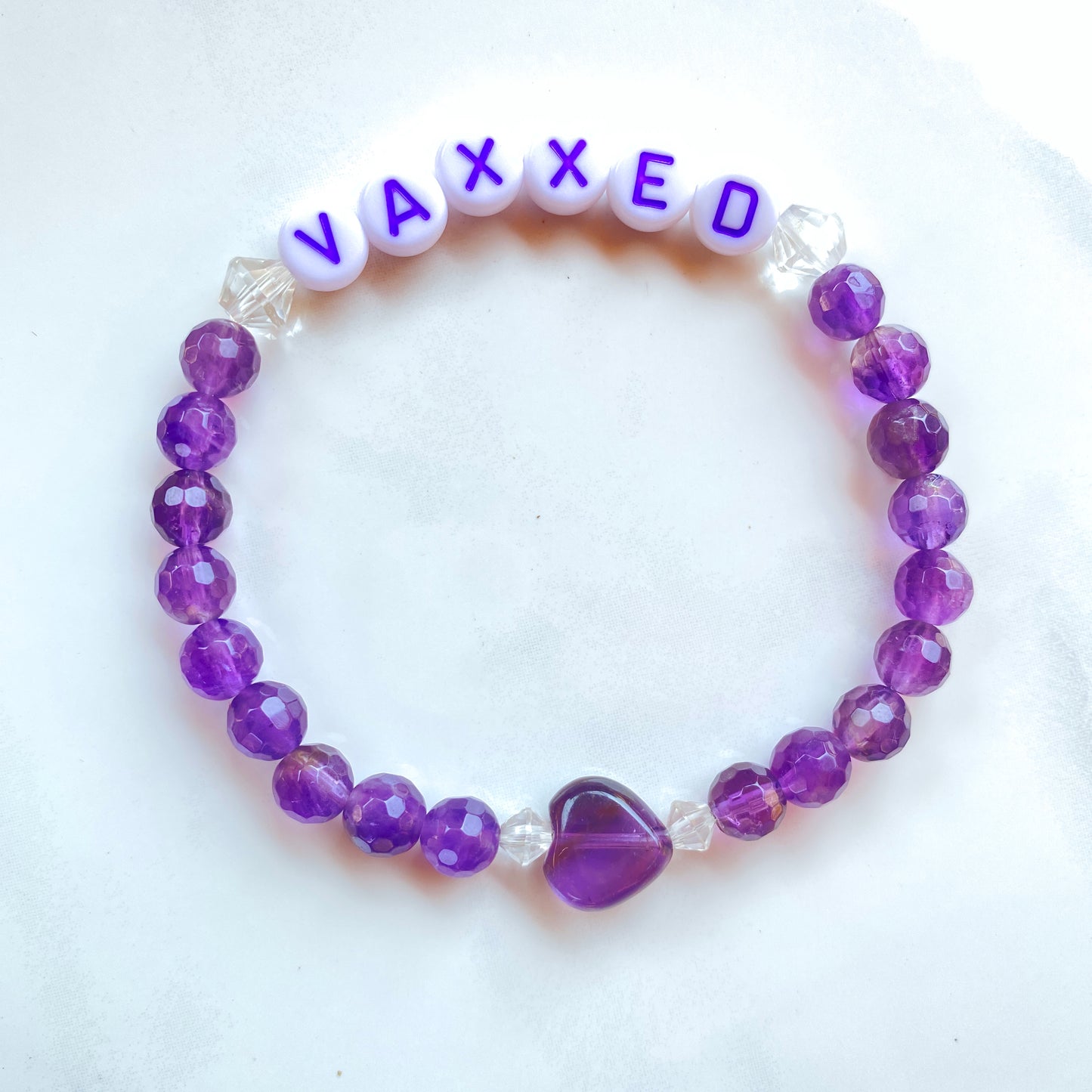 Purple ladies VAXXED gemstone bracelet