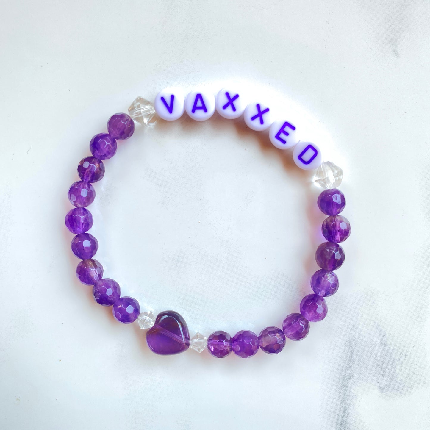 Purple ladies VAXXED gemstone bracelet