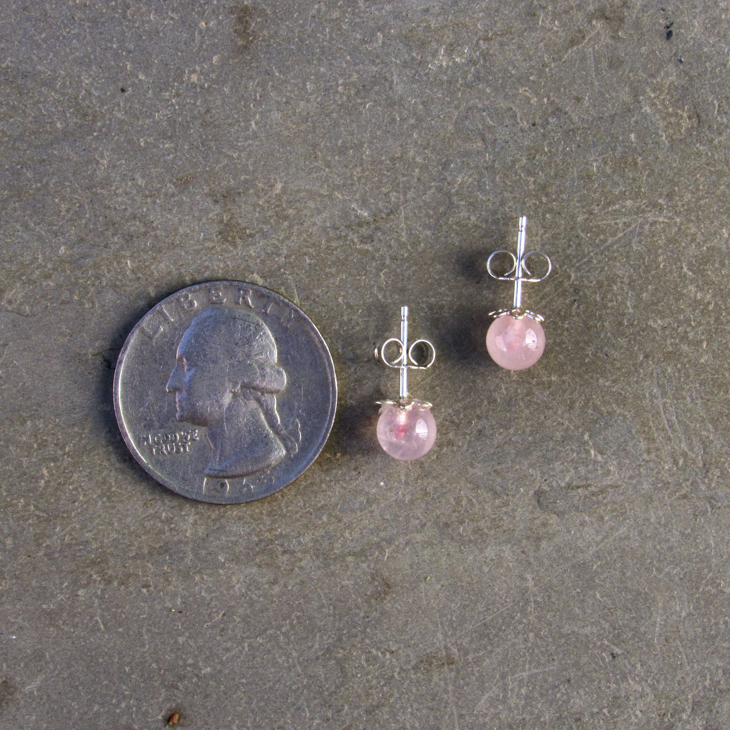 Gemstone and Sterling Silver Stud Earrings