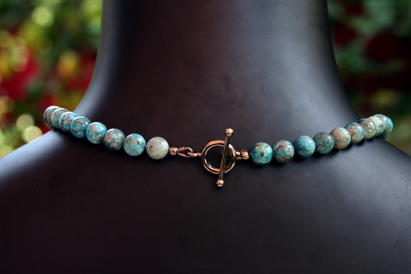 Men’s Pyrite gemstone & Striped Blue Agate Gemstone Necklace