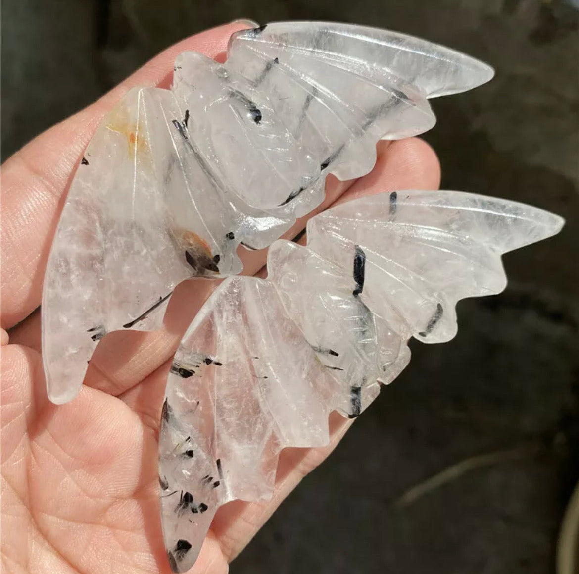 Natural Tourmaline Quartz Bat